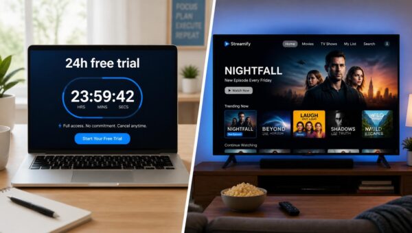 Compte à rebours d'un essai gratuit IPTV de 24h