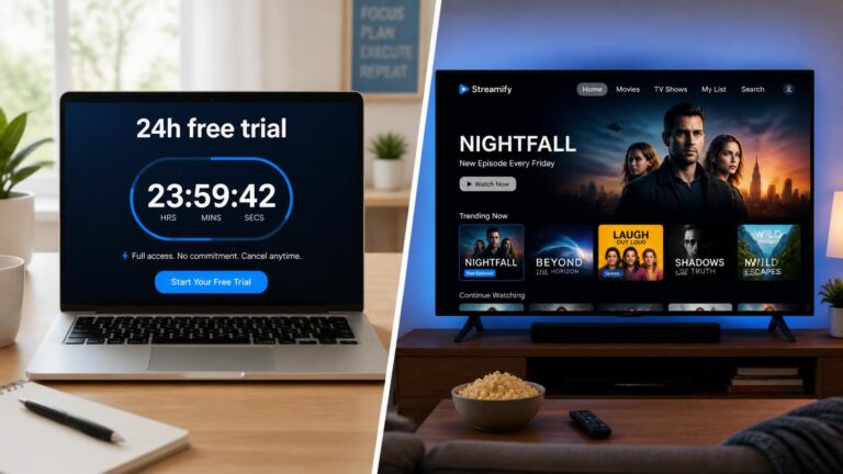 Compte à rebours d'un essai gratuit IPTV de 24h
