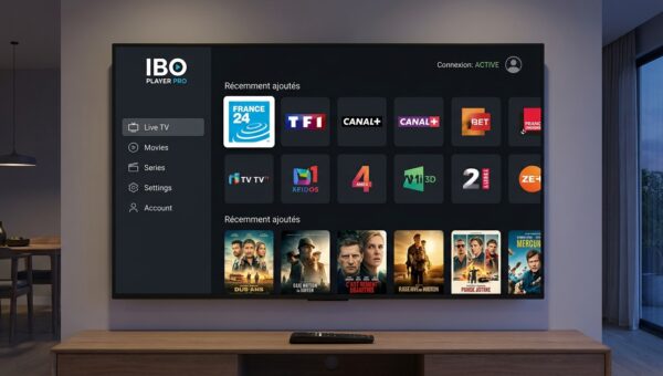 interface IBO Player Pro sur Smart TV avec chaînes françaises en HD