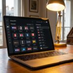 interface xtream iptv affichant des chaînes françaises sur ordinateur portable bureau français