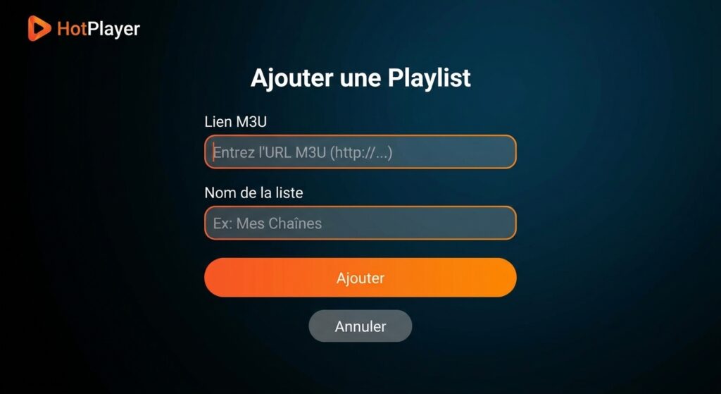 ajout playlist m3u hot iptv