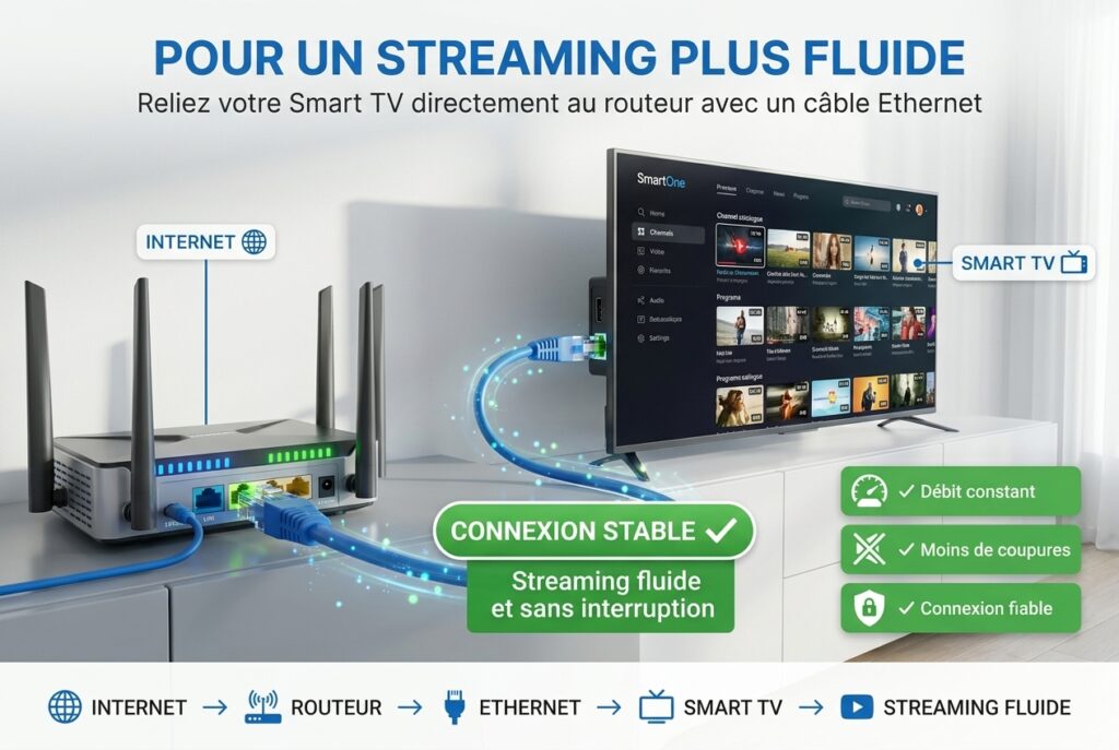 connexion stable set iptv streaming