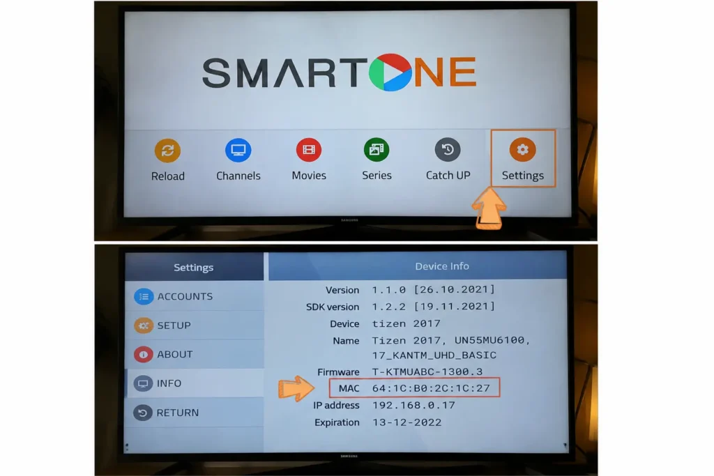smartone iptv ajout playlist activation