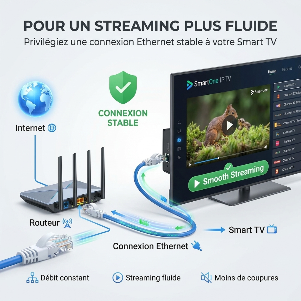 connexion stable smartone iptv streaming