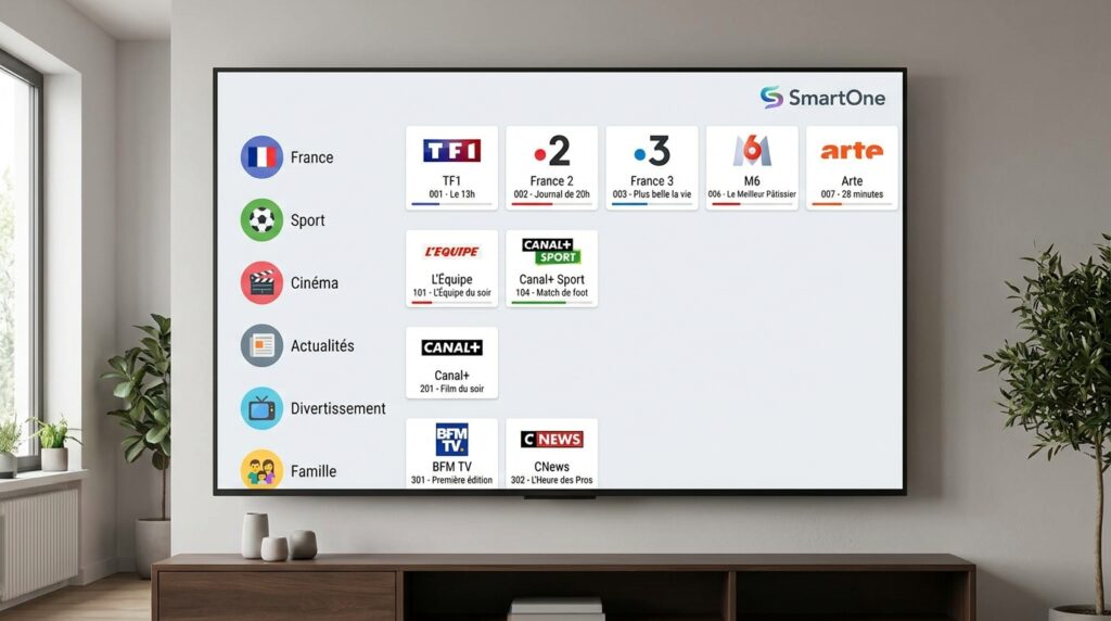 catalogue chaines francaises smartone iptv fournisseur