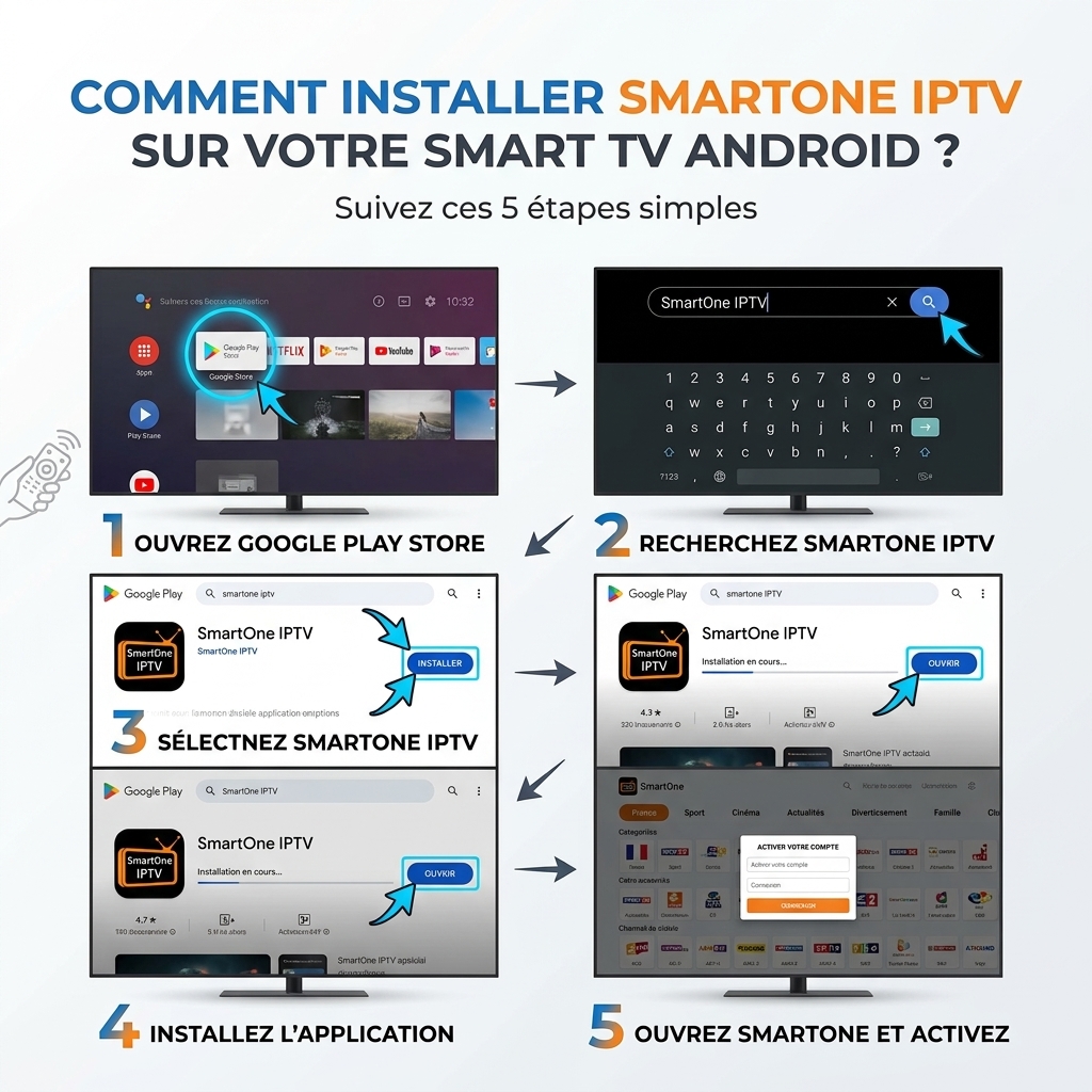installation smartone iptv smart tv etapes